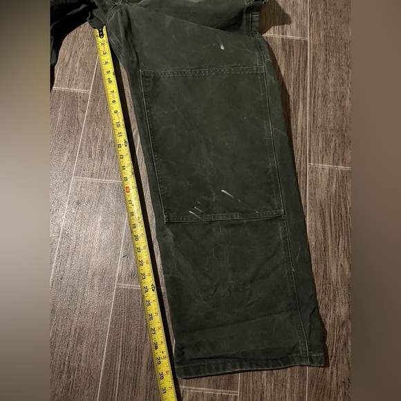 VTG Carhartt Double Knee Duck Canvas Bib Overalls R06 MOS Mens 42x32 Green - Picture 10 of 10